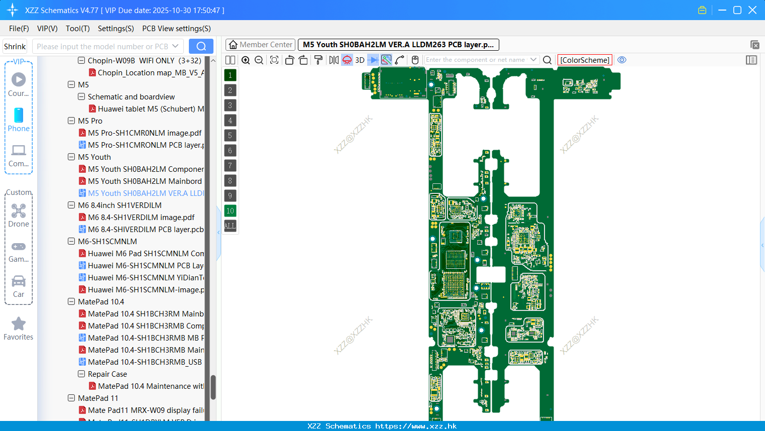 Huawei M5 Youth SH0BAH2LM VER.A LLDM263 PCB Layer